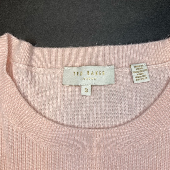 Ted Baker Bobbe Peplum Scallop Merino Wool Sweater Size 3 (US 8-10) - Picture 3 of 8